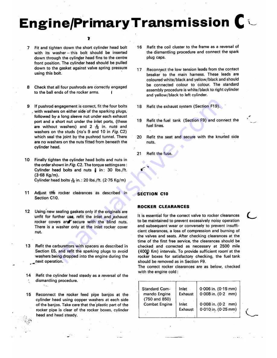 Norton 1970 Commando 750 Fastback Workshop Manual Download Page 40