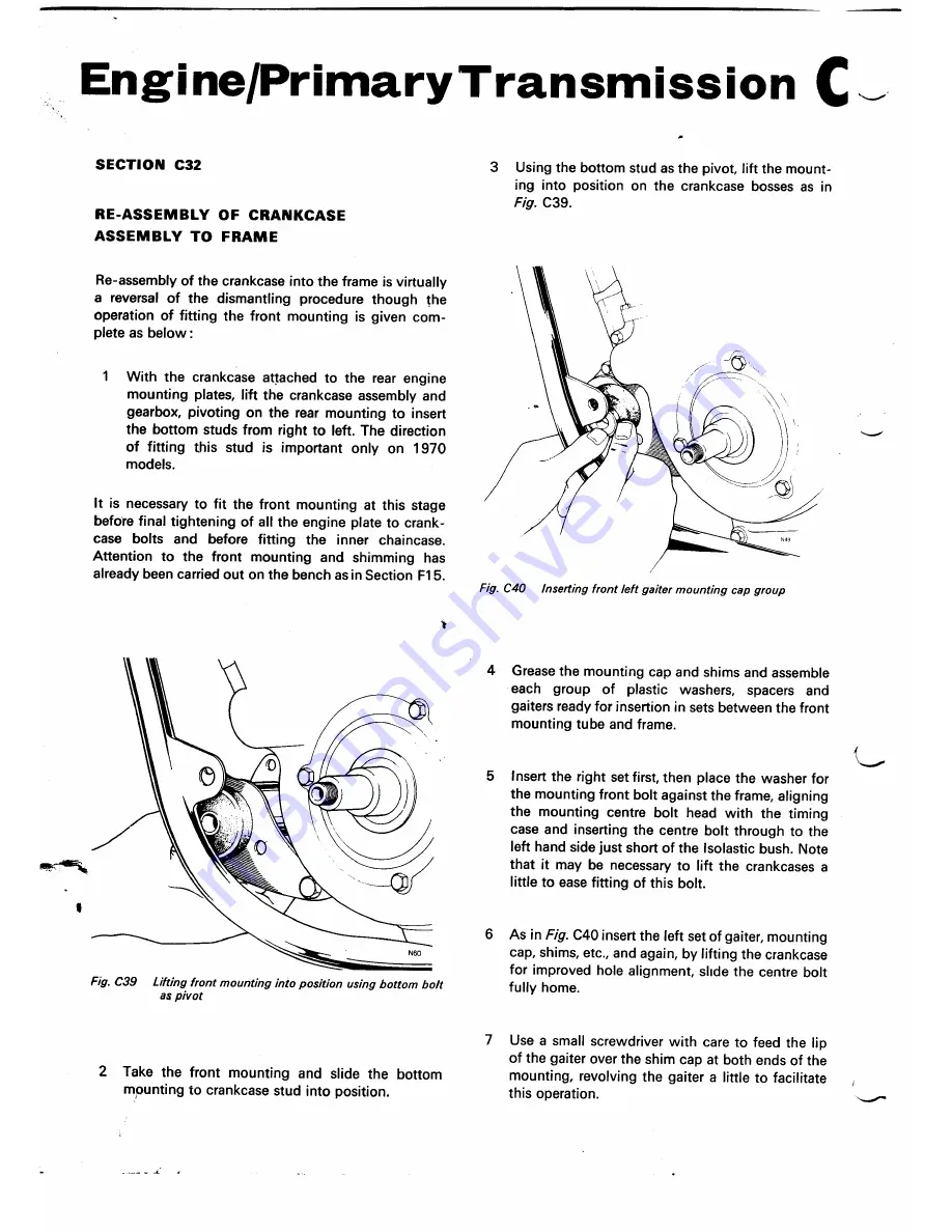 Norton 1970 Commando 750 Fastback Workshop Manual Download Page 60