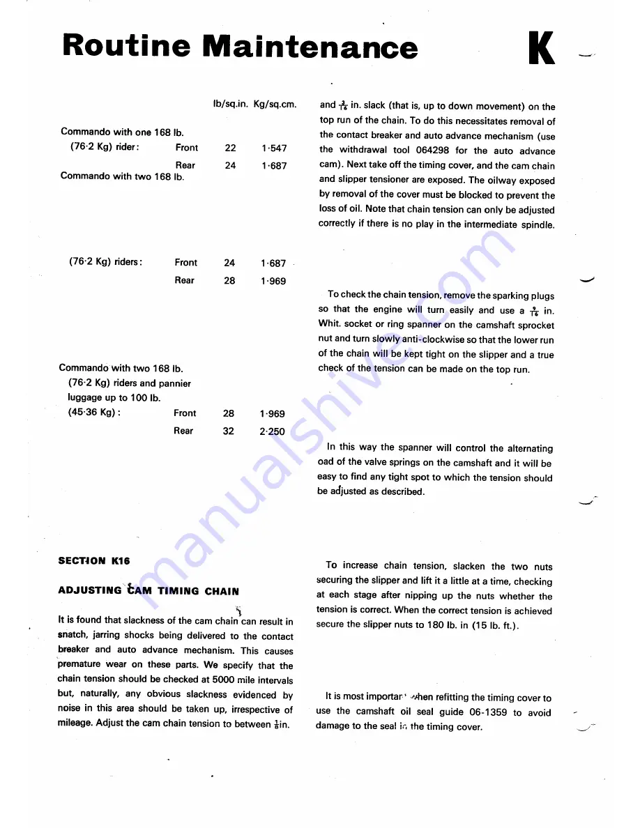 Norton 1970 Commando 750 Fastback Workshop Manual Download Page 171