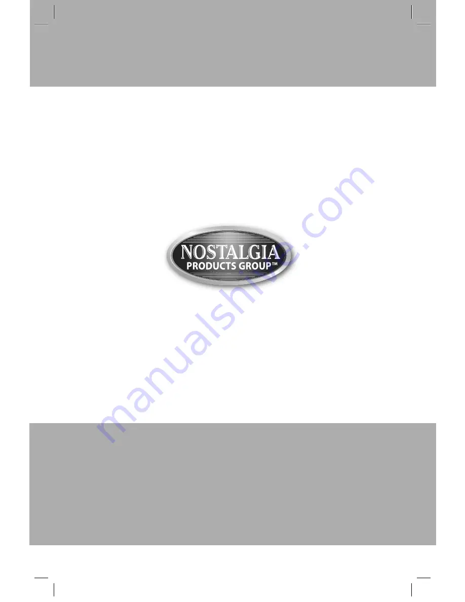 Nostalgia Electrics TPM100 Instructions And Recipes Manual Download Page 1