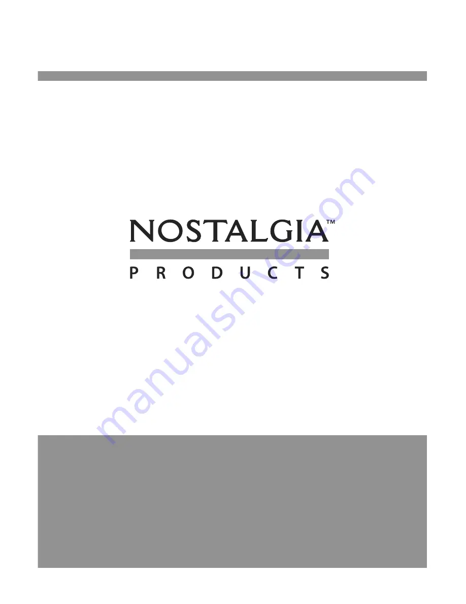 Nostalgia CFF1000 Instructions And Recipes Manual Download Page 1