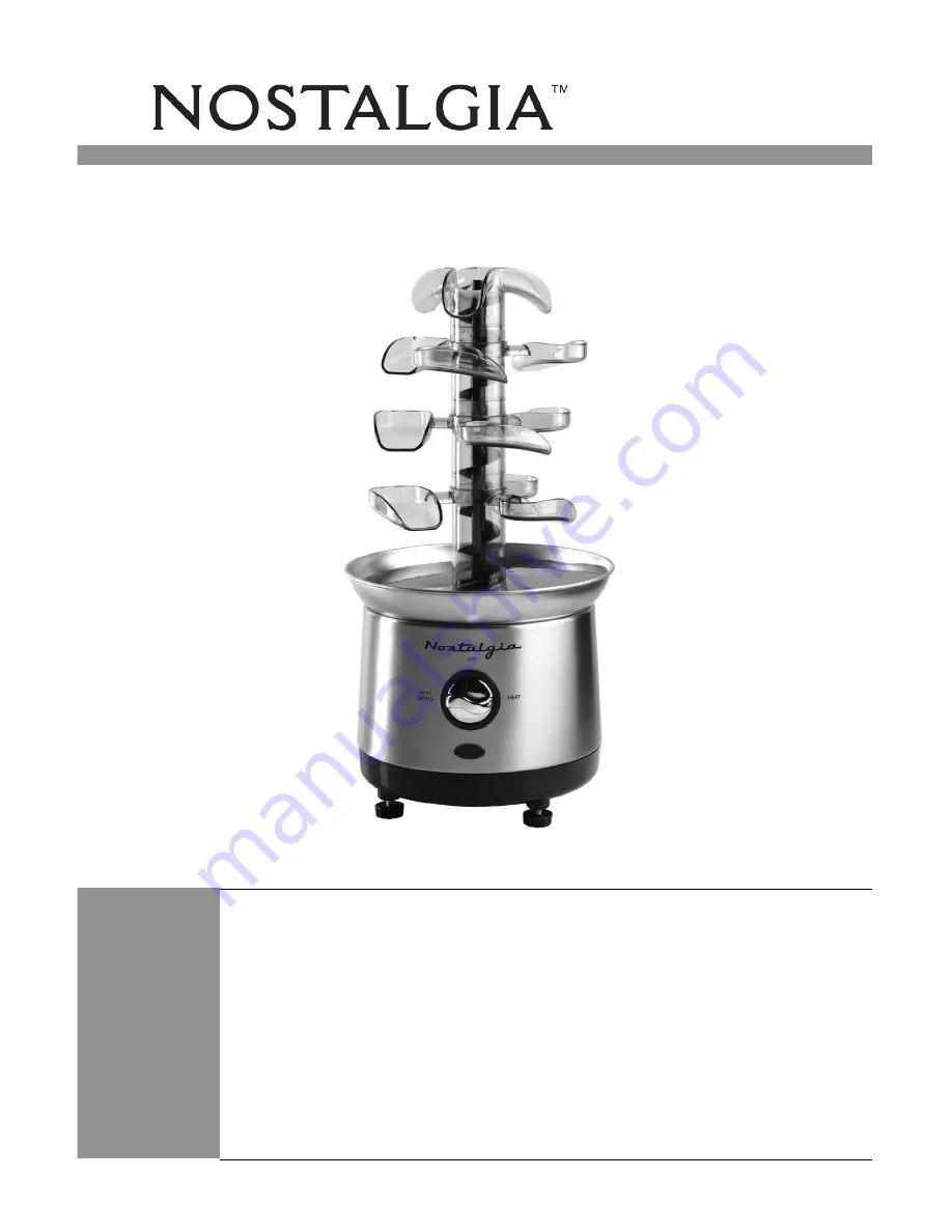 Nostalgia CFF1000 Instructions And Recipes Manual Download Page 2