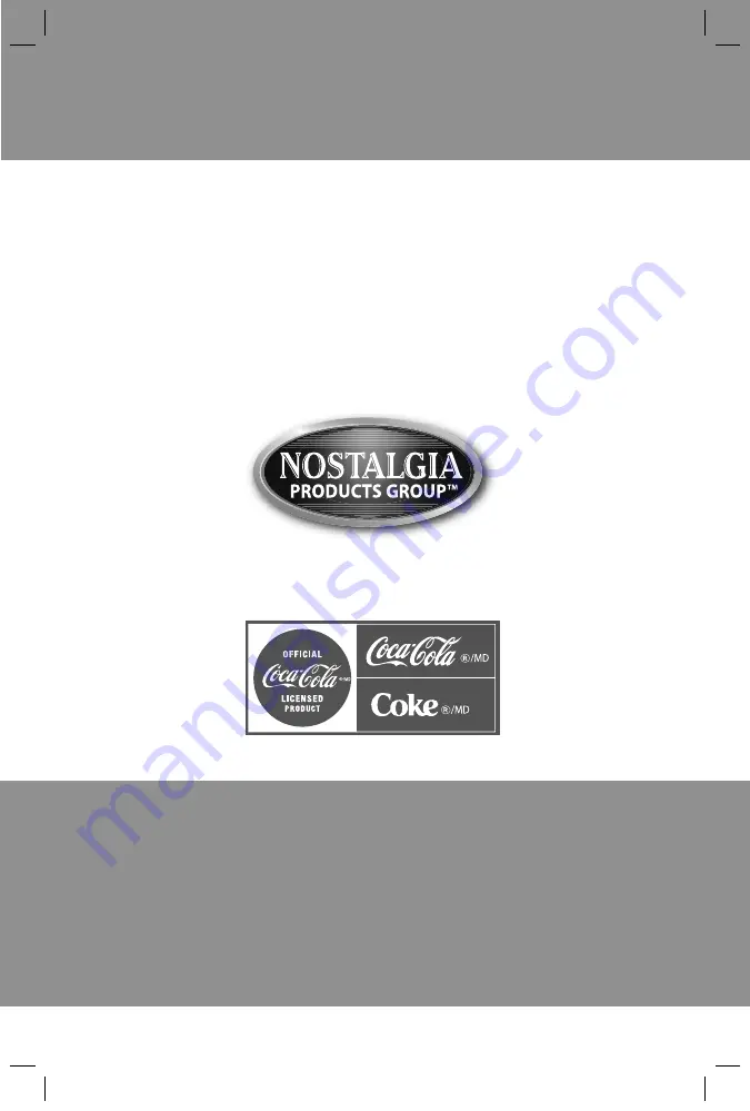 Nostalgia Coca-Cola SCC200COKE Instructions And Recipes Manual Download Page 1