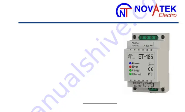 Novatek ET- 485 User Manual Download Page 1