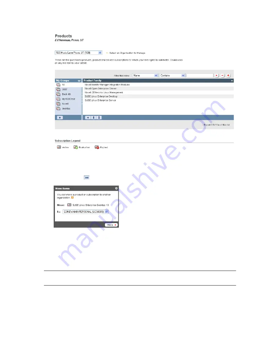 Novell CUSTOMER CENTER 2.3 Manual Download Page 50