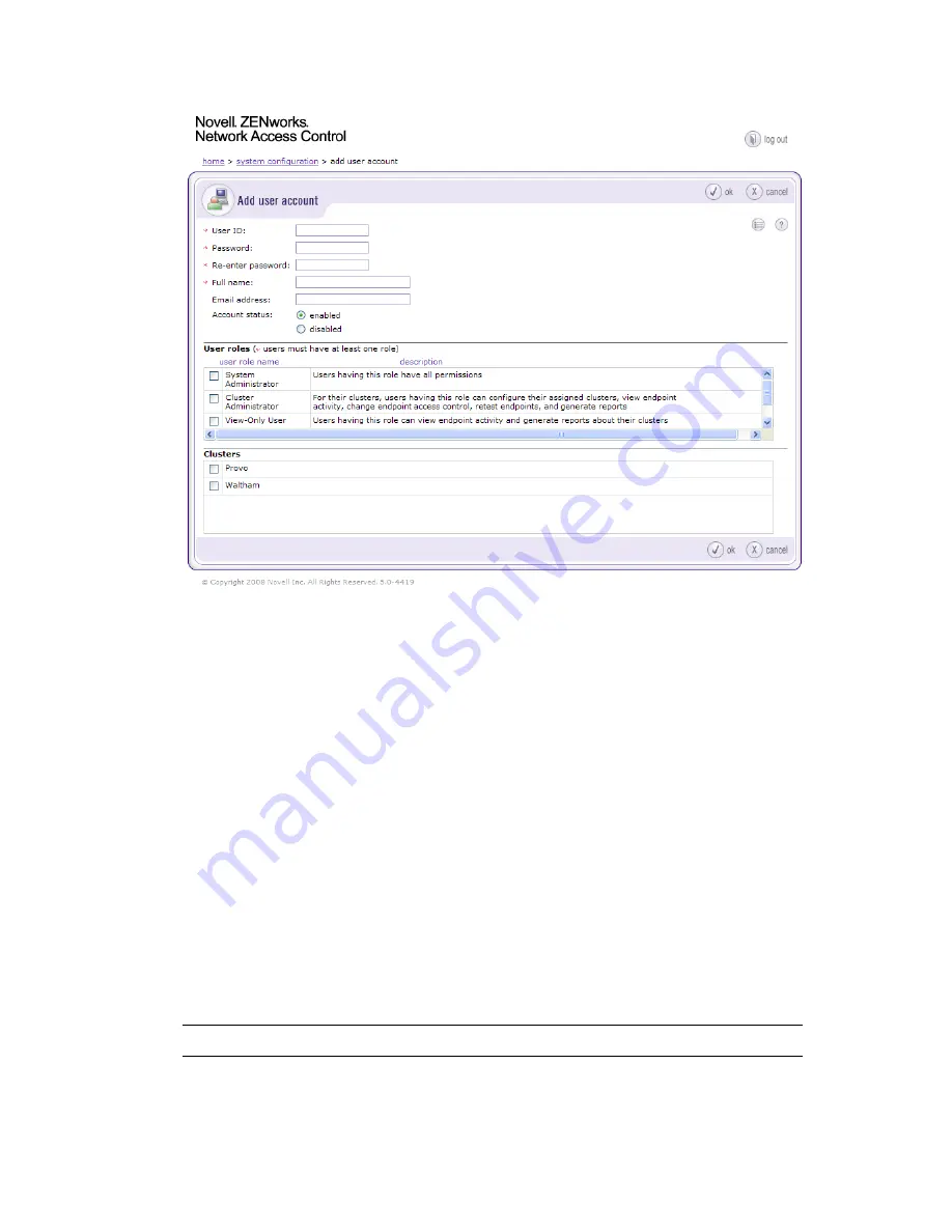 Novell ZENworks Network Access Control 5.0 User Manual Download Page 59