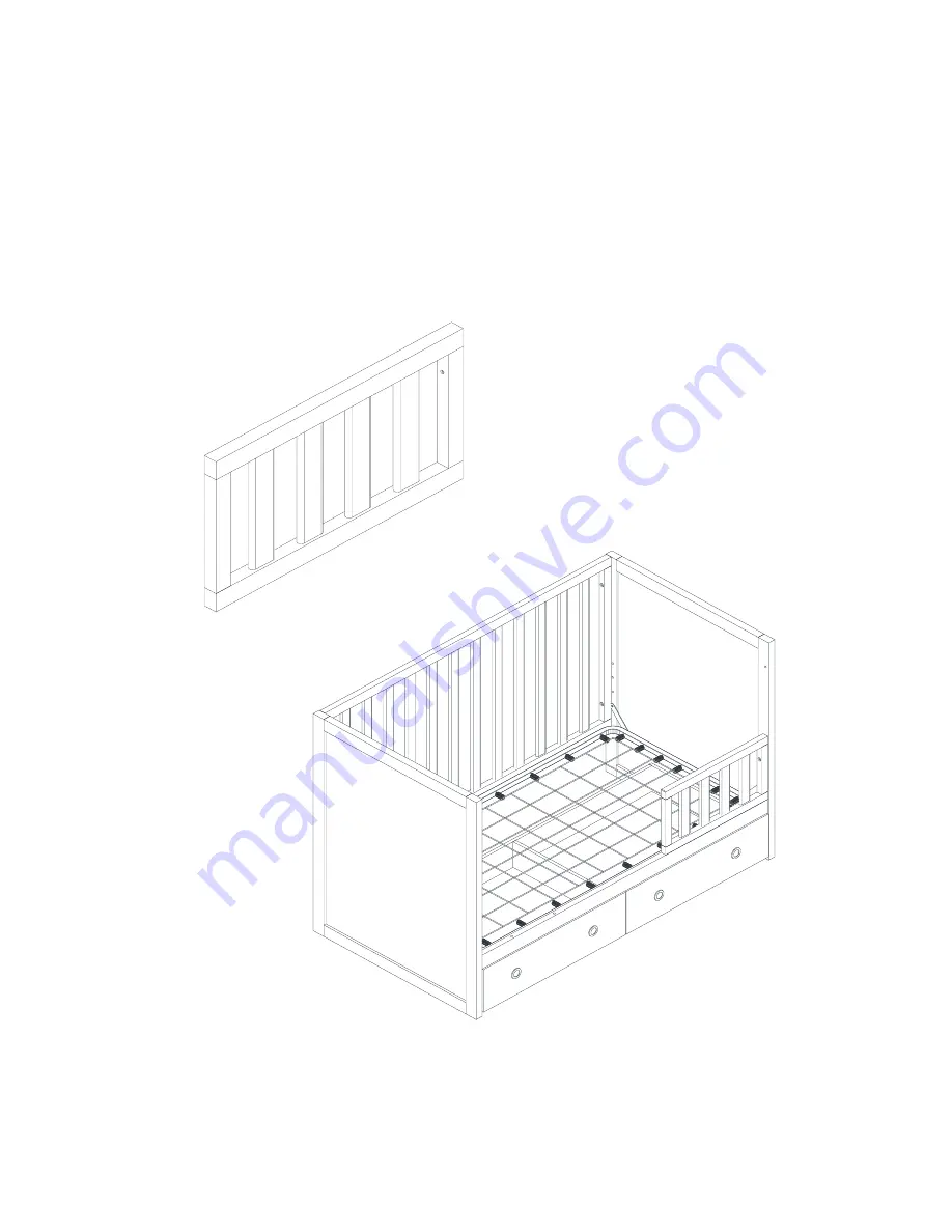 Novogratz 3-IN-1 STORAGE CRIB DL8877B3 Instruction Manual Download Page 12