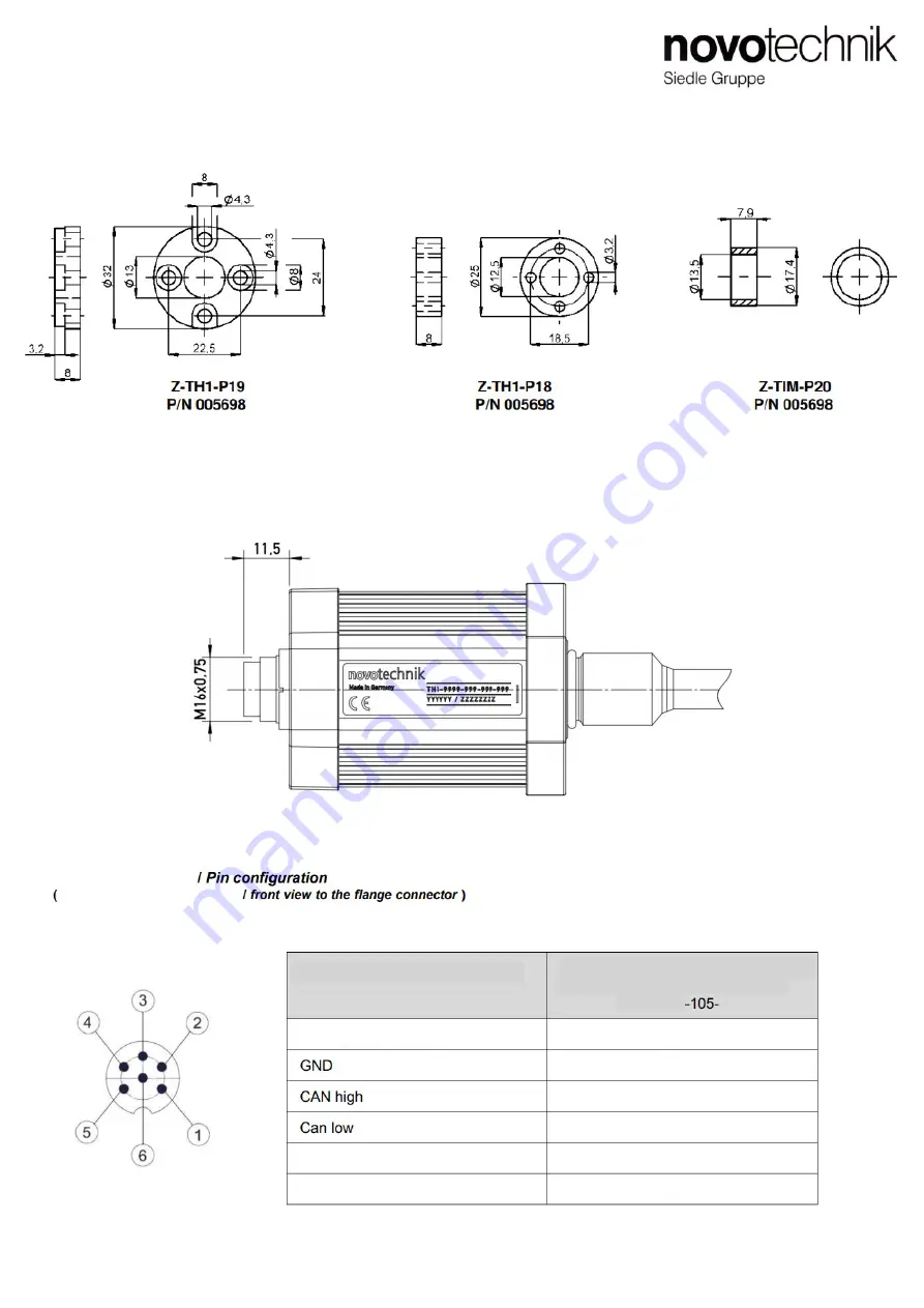 novotechnik TH1 CANopen User Manual Download Page 7