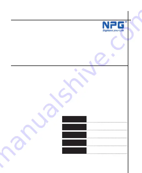 NPG 85M LAN Скачать руководство пользователя страница 1