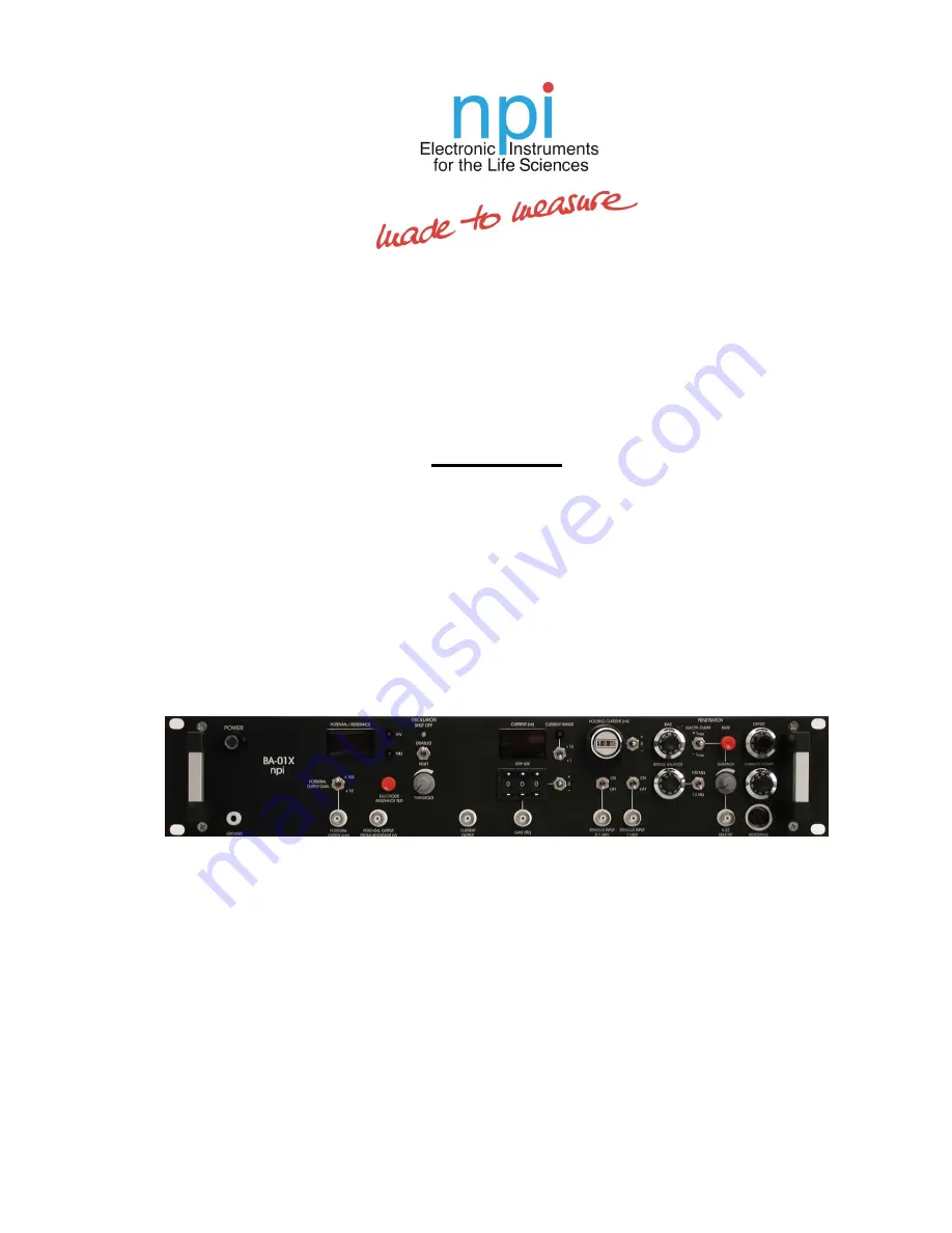 NPI BA-01X Operating Instructions Manual Download Page 1