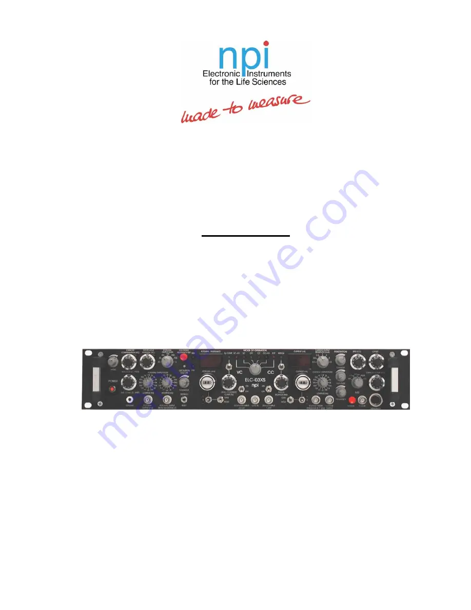 NPI ELC-03XS Operating Instructions And System Description Download Page 1