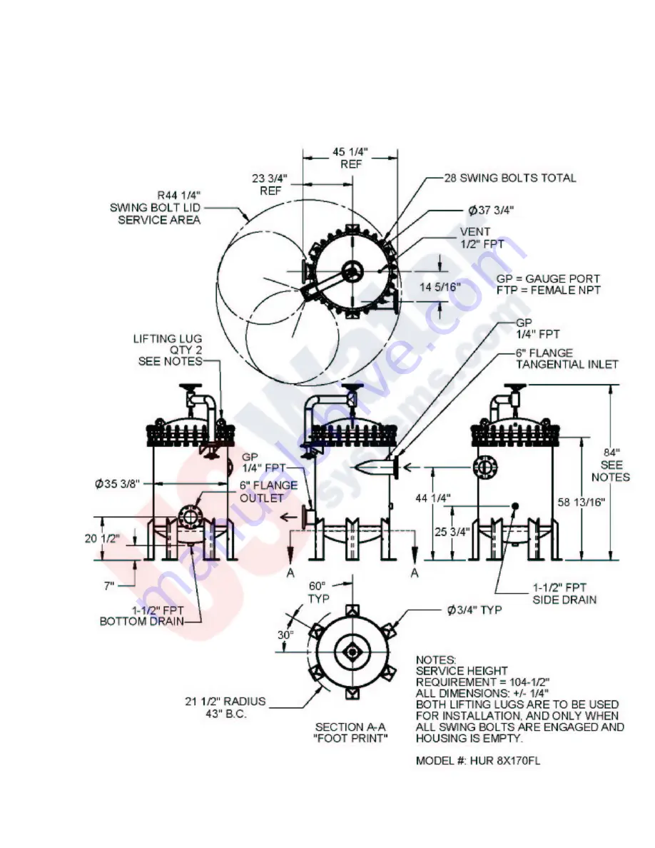 NSF HUR 1X170FL Installation And Operation Manual Download Page 11