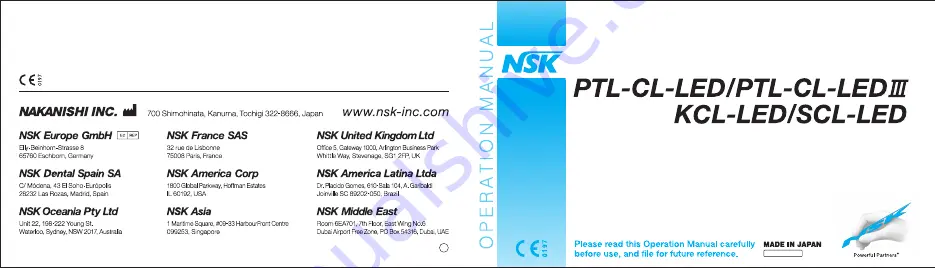 NSK KCL-LED Manual Download Page 1