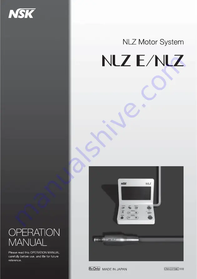 NSK NLZ Operation Manual Download Page 1