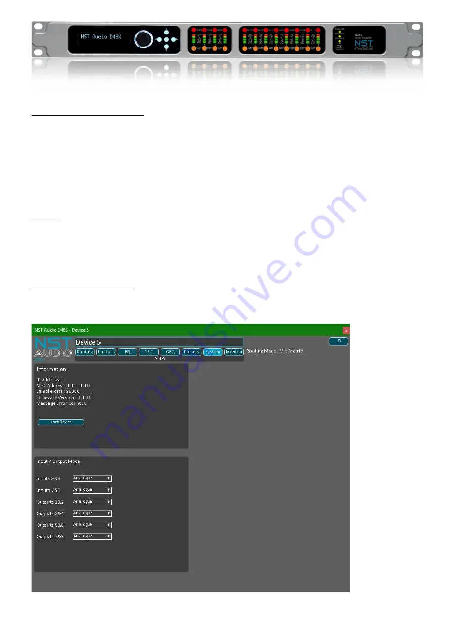 NST Audio D48X Quick Start Manual Download Page 3