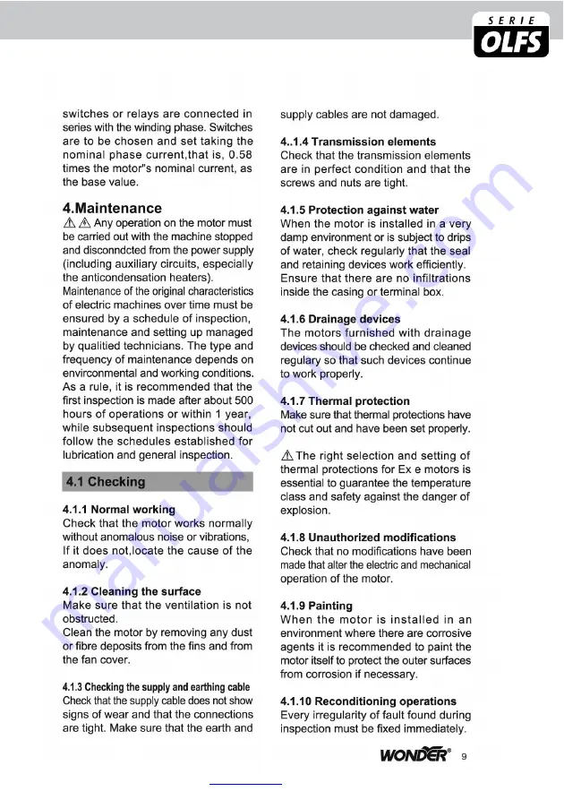 NTF OLFS Series Instruction Manual Download Page 19