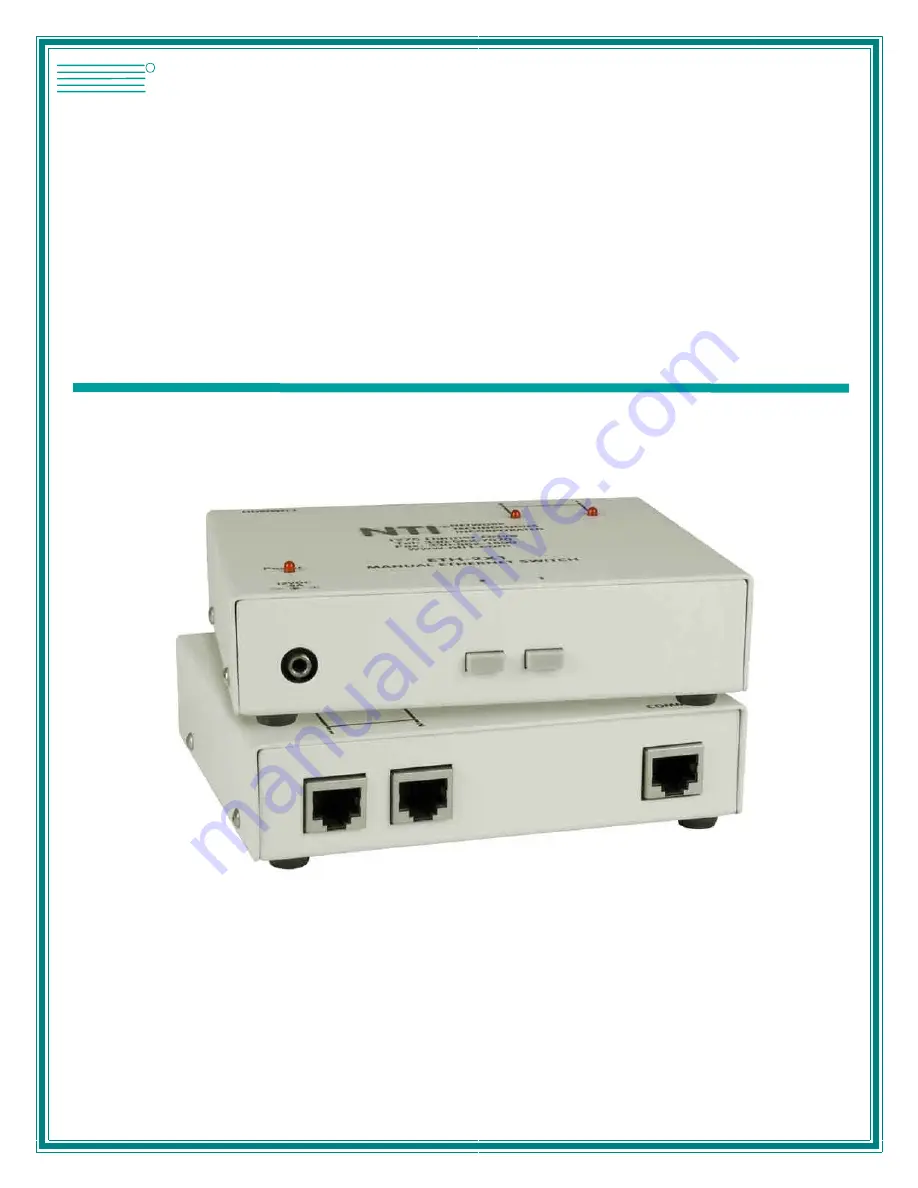 NTI ETH-2X1 Installation And Operation Manual Download Page 1