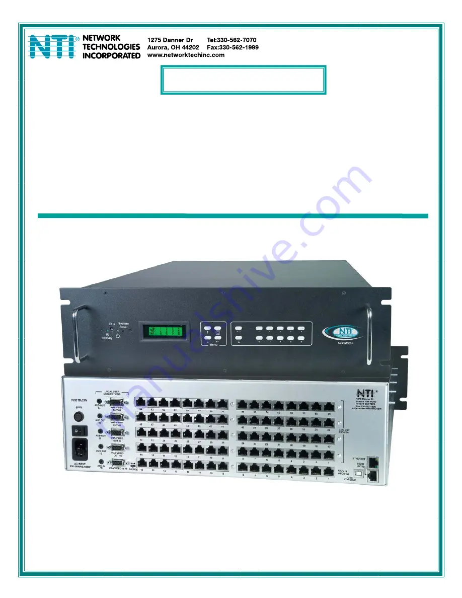 NTI VEEMUX SM-nXm-C5AV-1000 Installation And Operation Manual Download Page 1