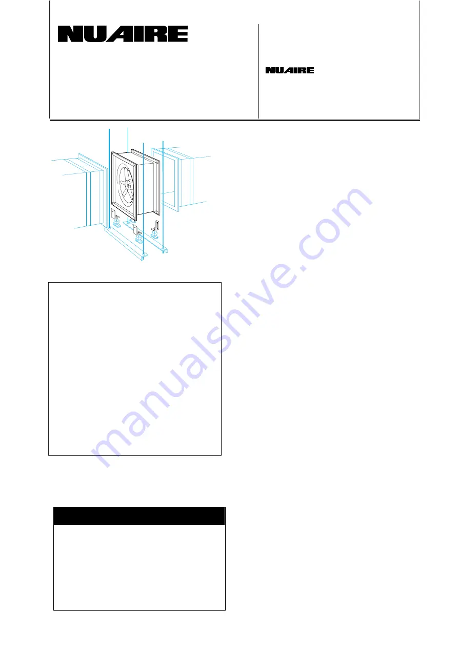 NuAire AIRMOVER DSA Series Installation And Maintenance Manual Download Page 1