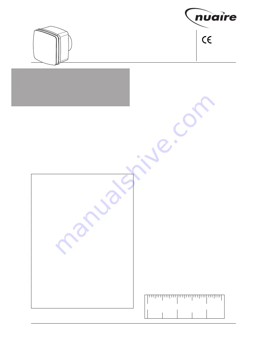 NuAire CYFAN-C Installation And Maintenance Manual Download Page 1