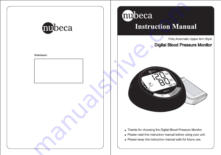 nubeca BA2110 Instruction Manual Download Page 1