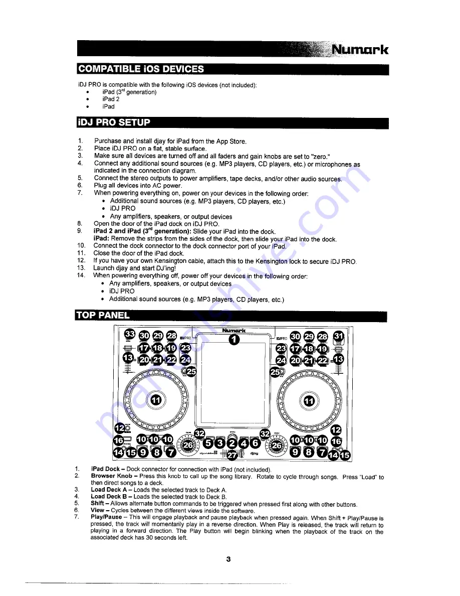 Numark IDJ PRO Quick Start Manual Download Page 3