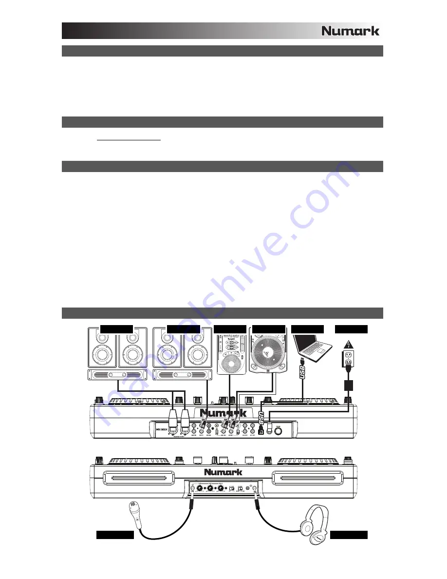 Numark MIX DECK Скачать руководство пользователя страница 3