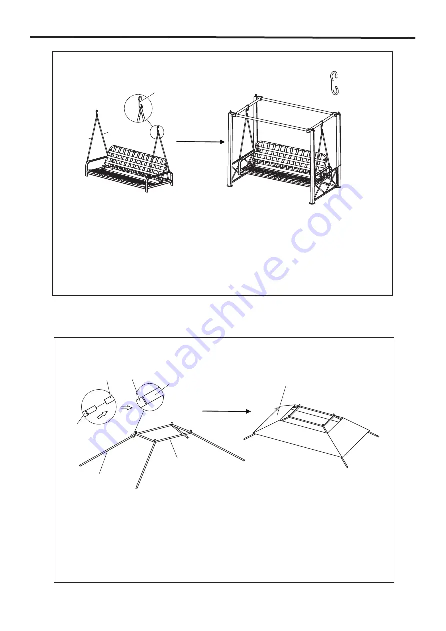 Numark MONTEREY 3-SEAT SWING/DAYBED Assembly Instructions Manual Download Page 7