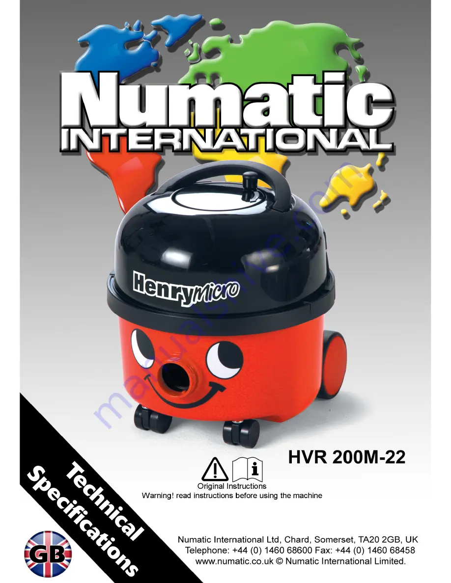 Numatic HVR200M Original Instructions Manual Download Page 1