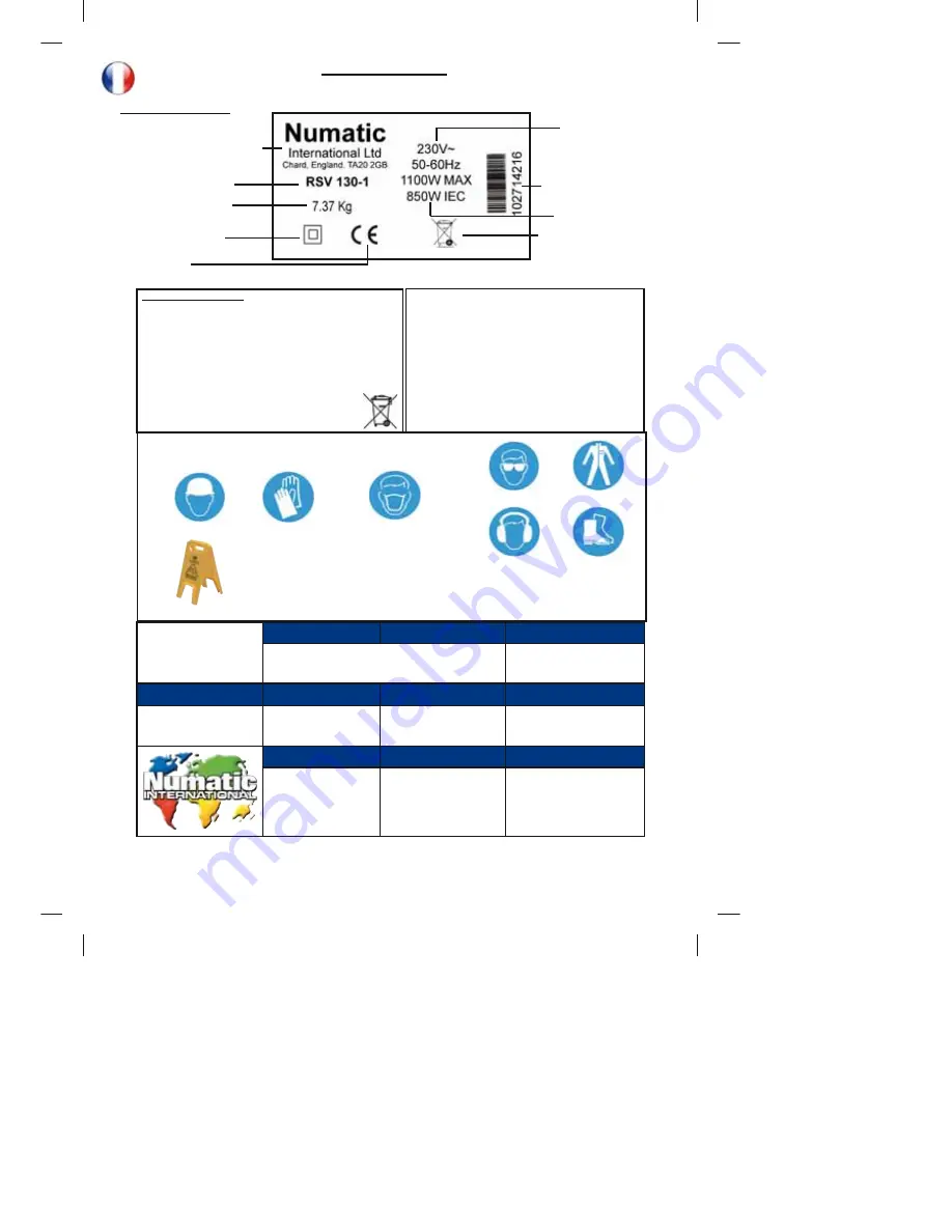 Numatic RSAV 130 Скачать руководство пользователя страница 11