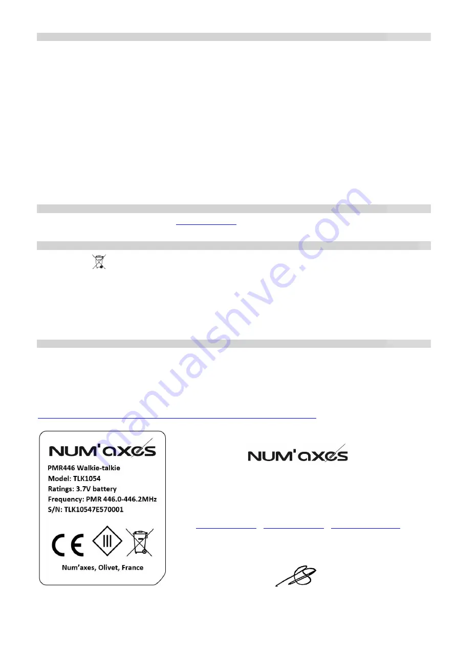 Num'axes TLK1054 User Manual Download Page 22