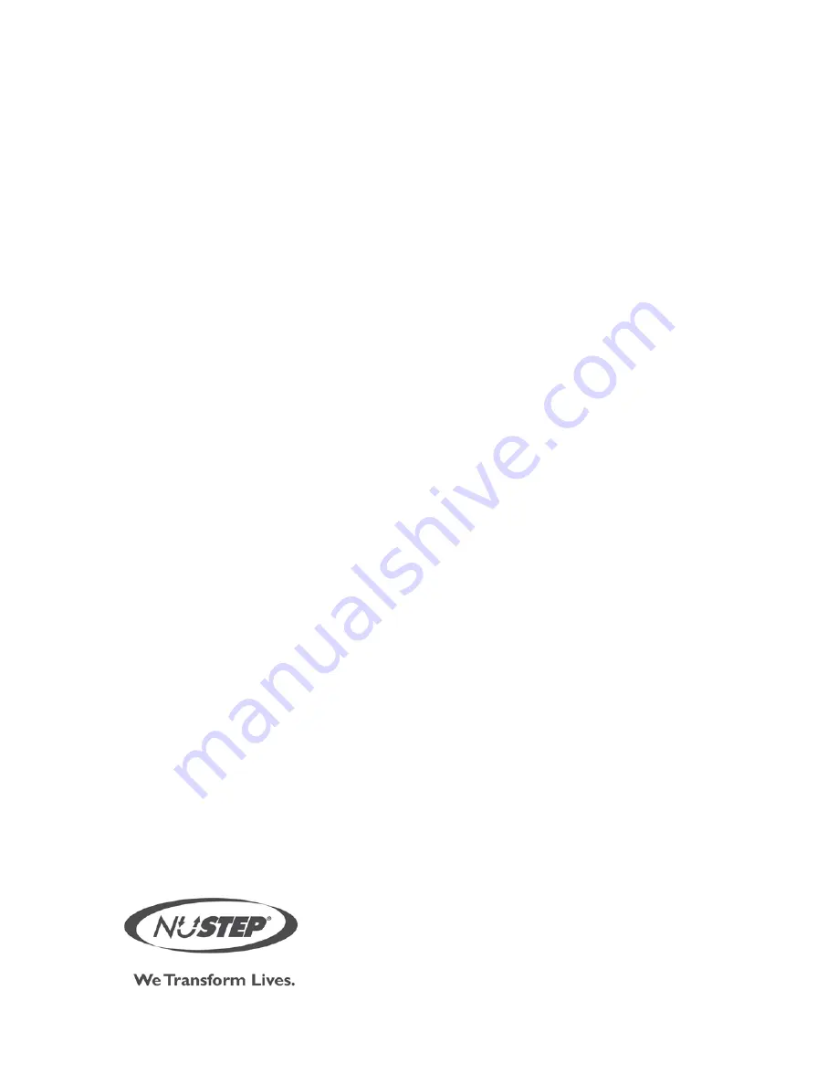 Nustep TRS 4000 Service Manual Download Page 130