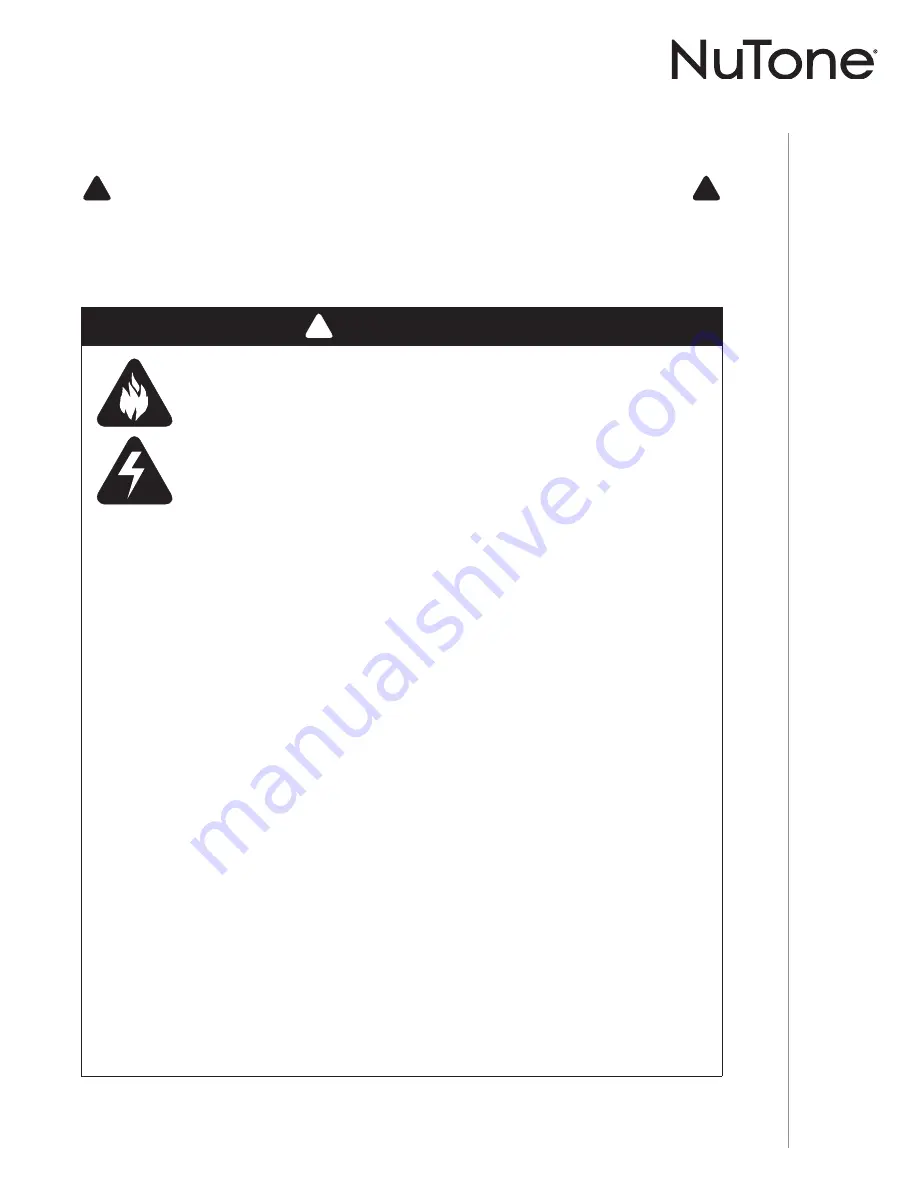 NuTone AVDF1 Series Installation Use And Care Manual Download Page 28