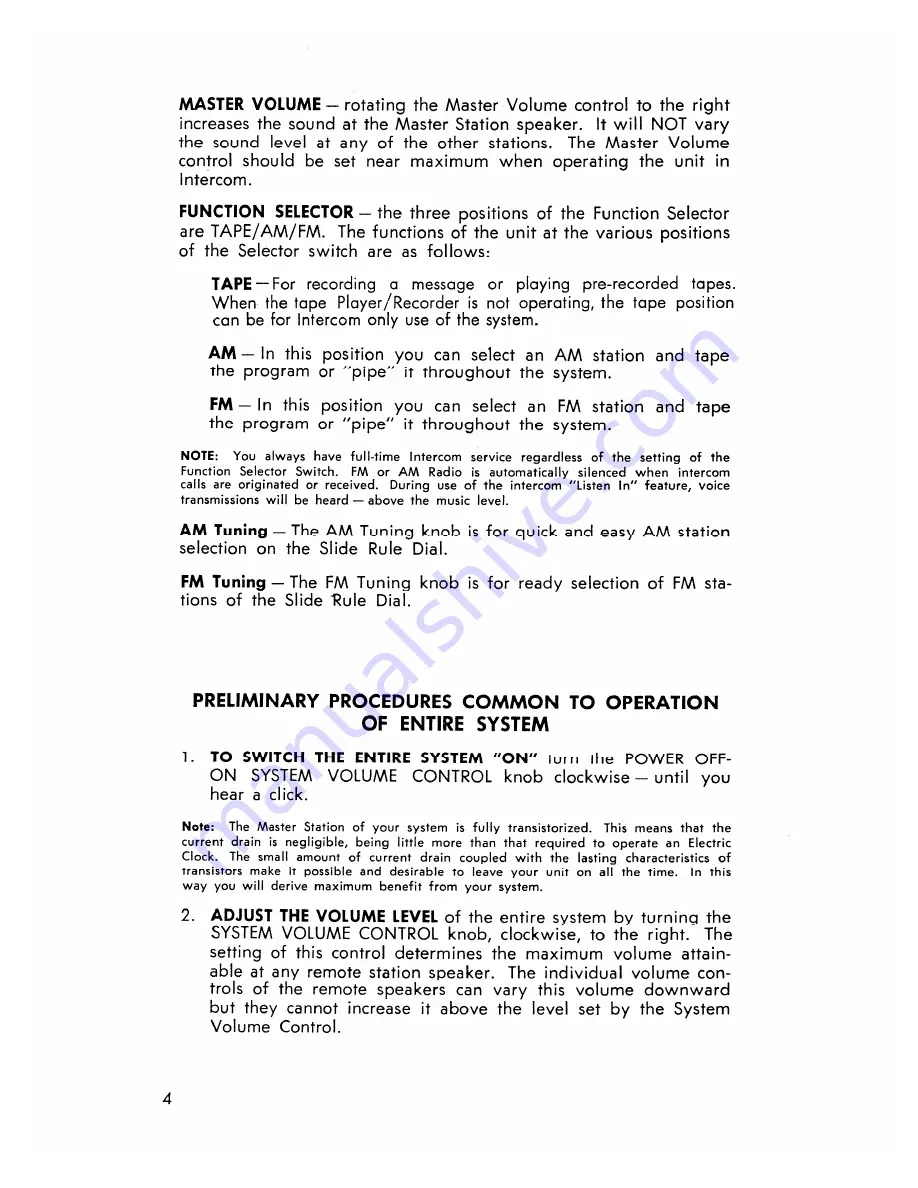 NuTone Communi-Center 2542-B Operating Instructions Manual Download Page 4