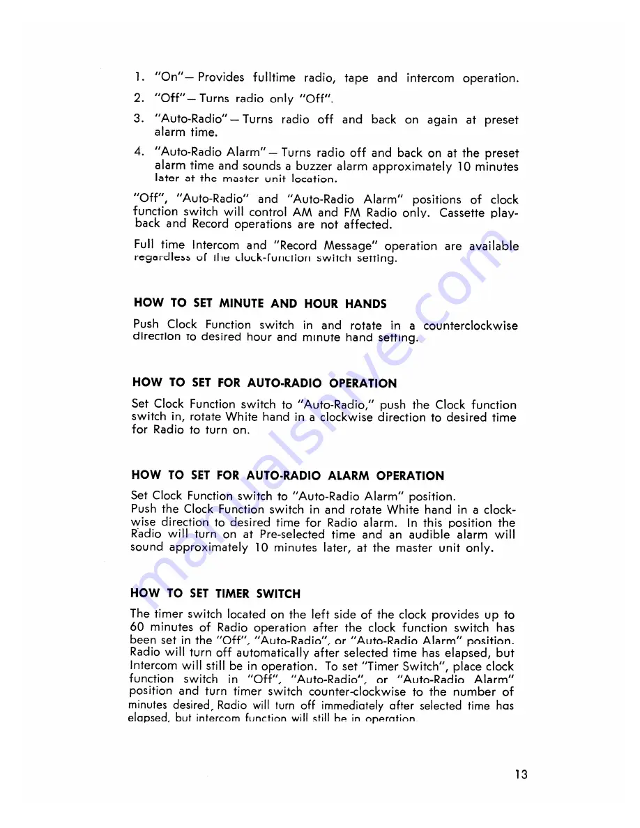 NuTone Communi-Center 2542-B Operating Instructions Manual Download Page 13