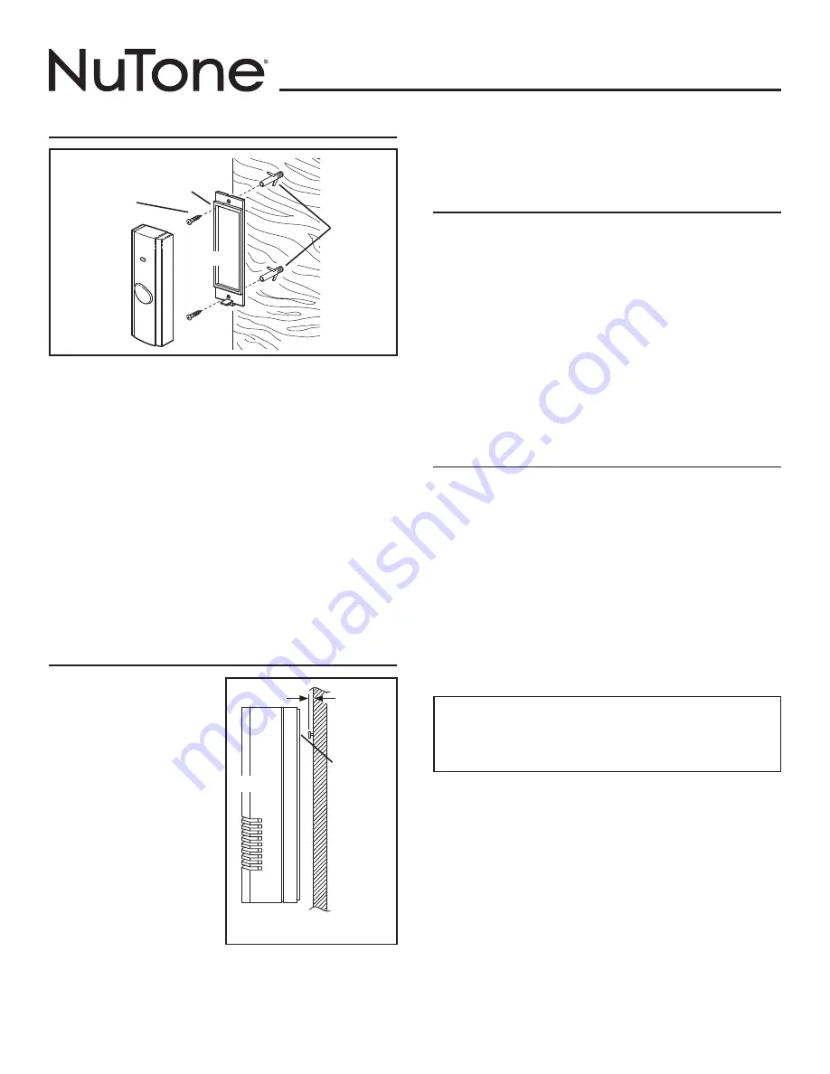 NuTone LA226WH Installation & Operating Instructions Manual Download Page 2