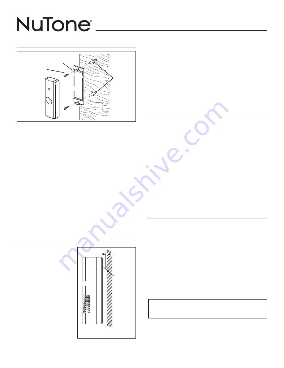 NuTone LA226WH Installation & Operating Instructions Manual Download Page 6