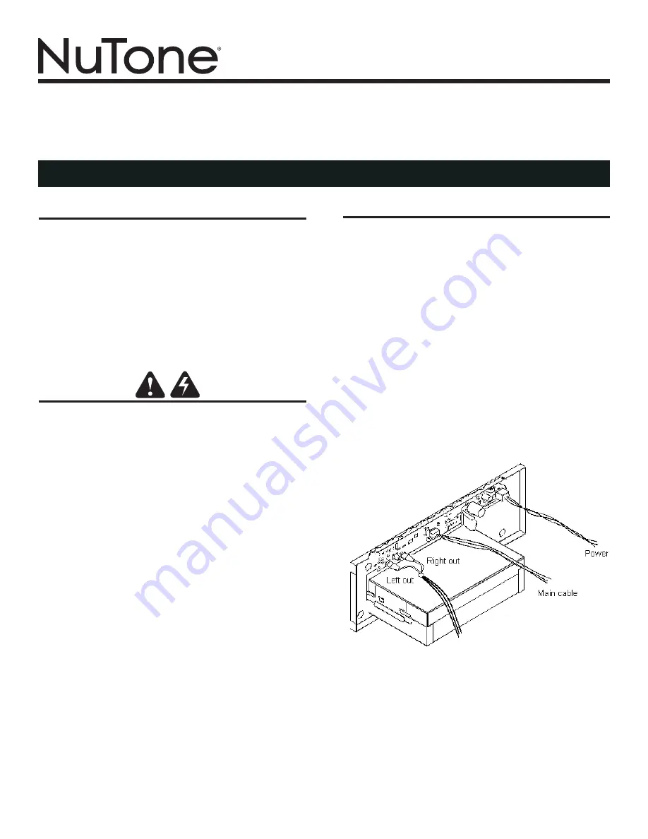 NuTone NC300AL Installation Instructions Download Page 1