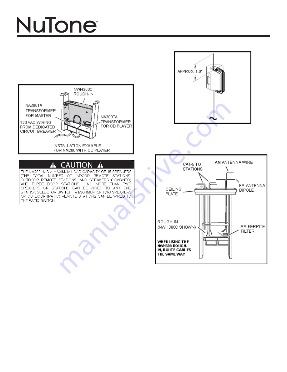 NuTone nwh300 Instructions Manual Download Page 5