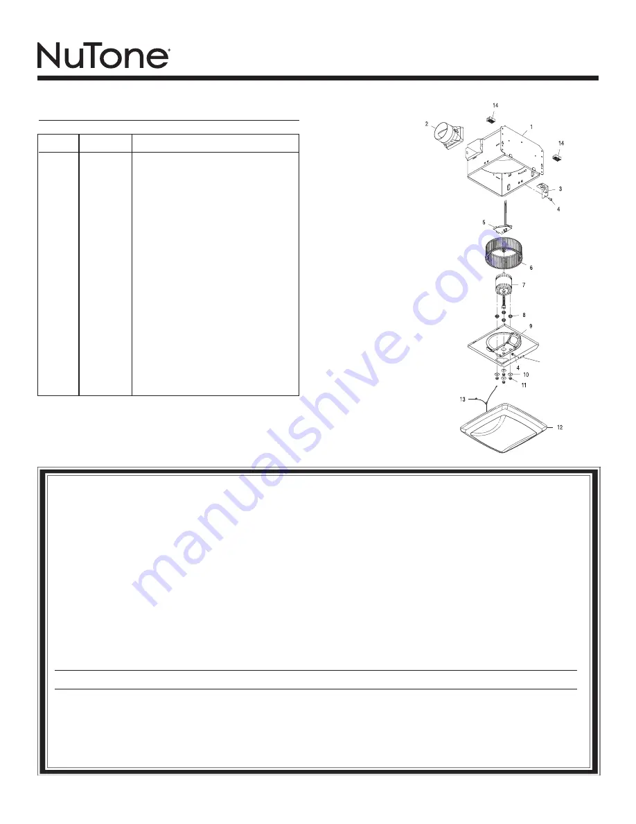 NuTone QTREN Series Manual Download Page 4