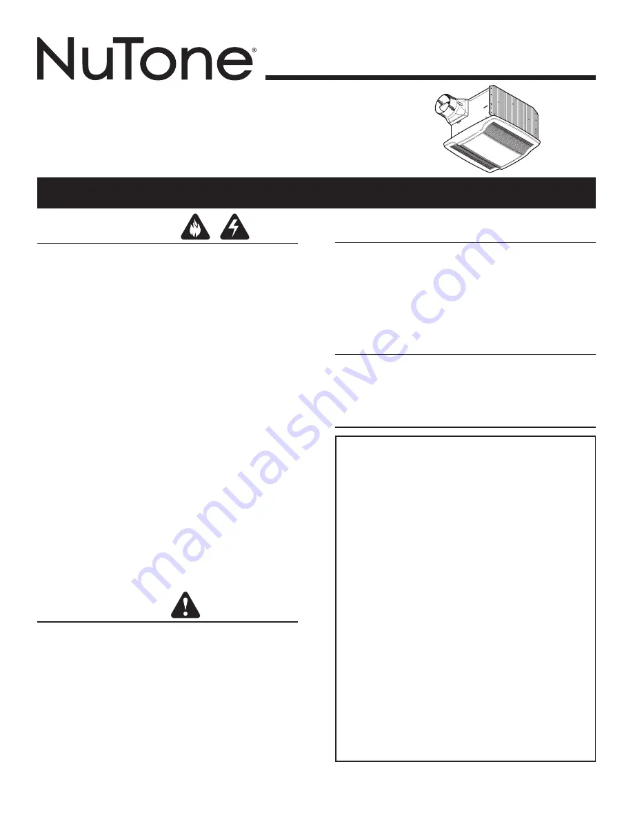 NuTone QTRN Series Instructions Manual Download Page 5