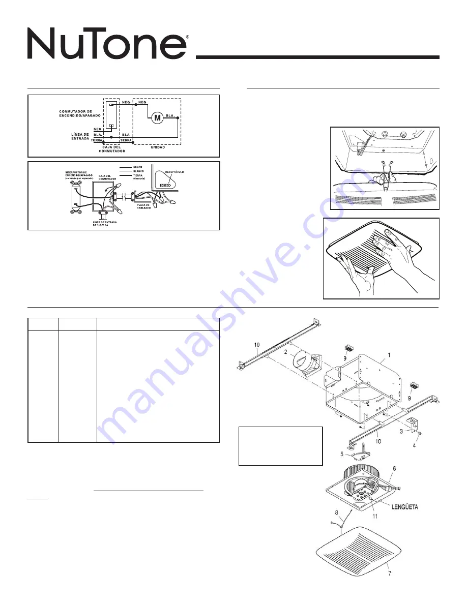 NuTone ULTRA SILENT QTRN Series Instructions Manual Download Page 8