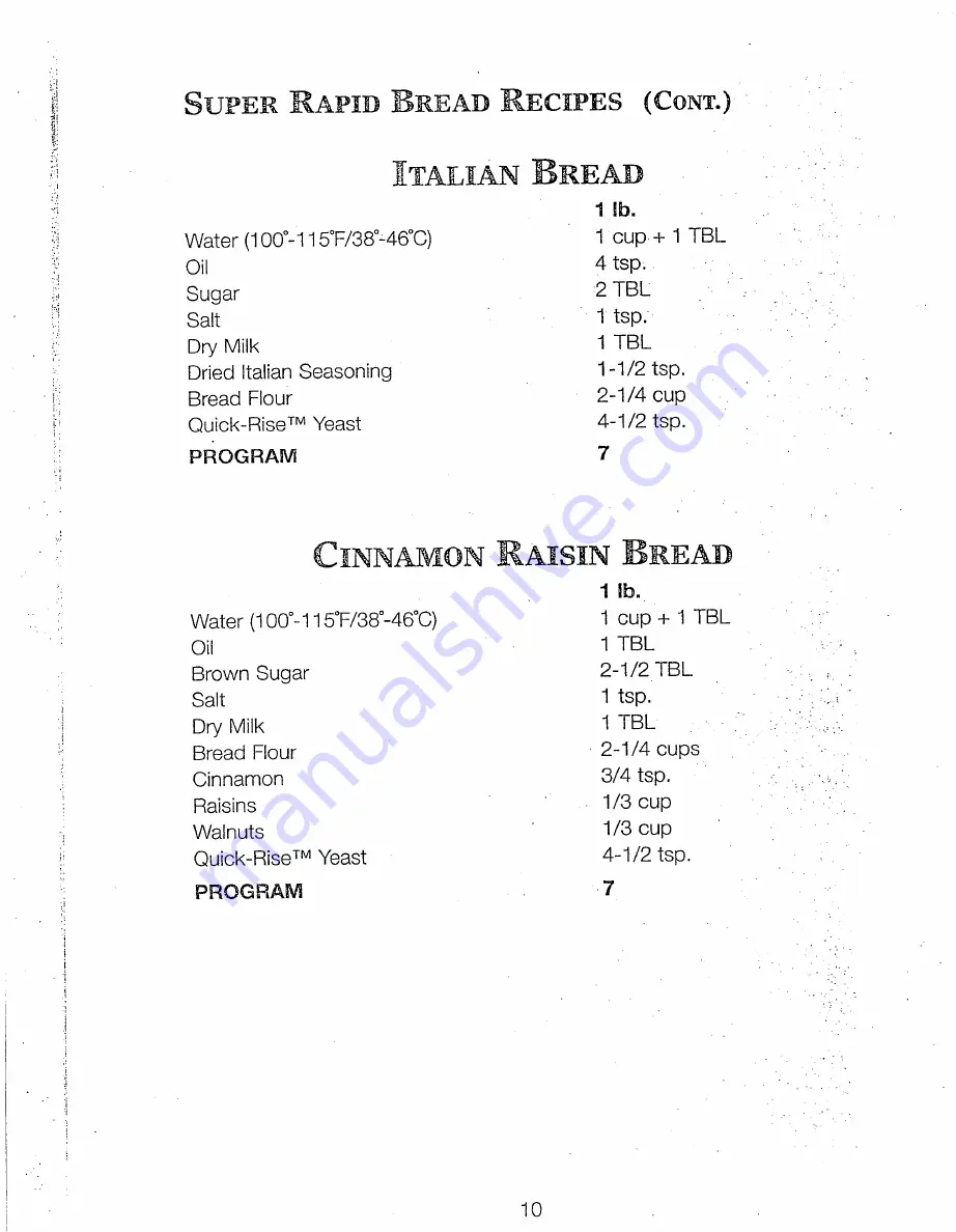 Nutritionist NTR440SPR Owner'S Manual Download Page 12