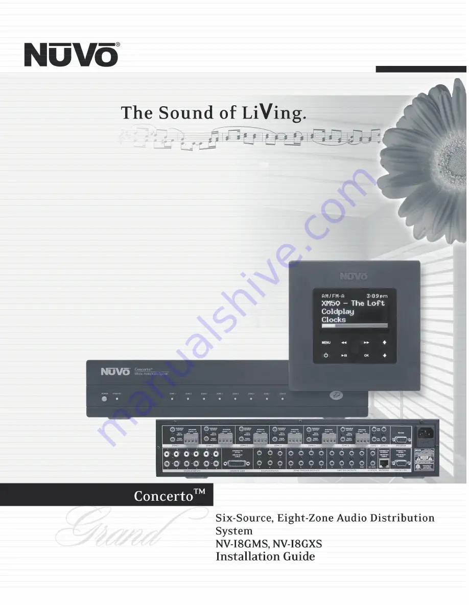 Nuvo Concerto NV-18GXS Installation Manual Download Page 1