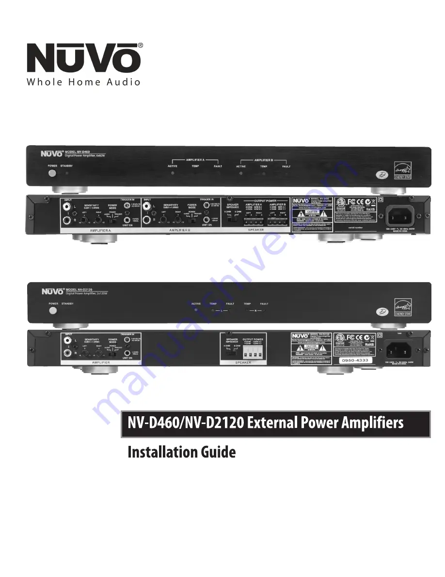 Nuvo NV-D2120 Installation Manual Download Page 1