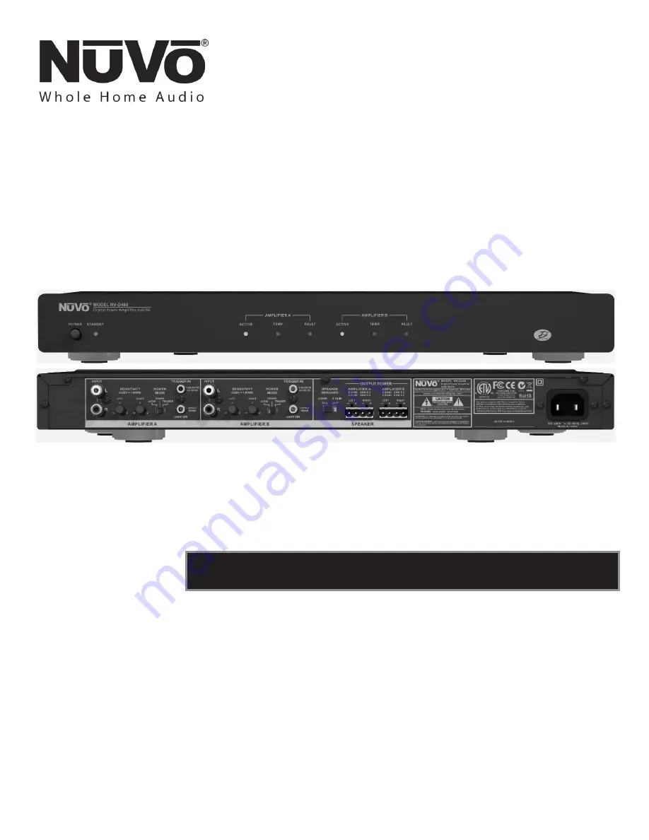 Nuvo NV-D460 Installation Manual Download Page 1