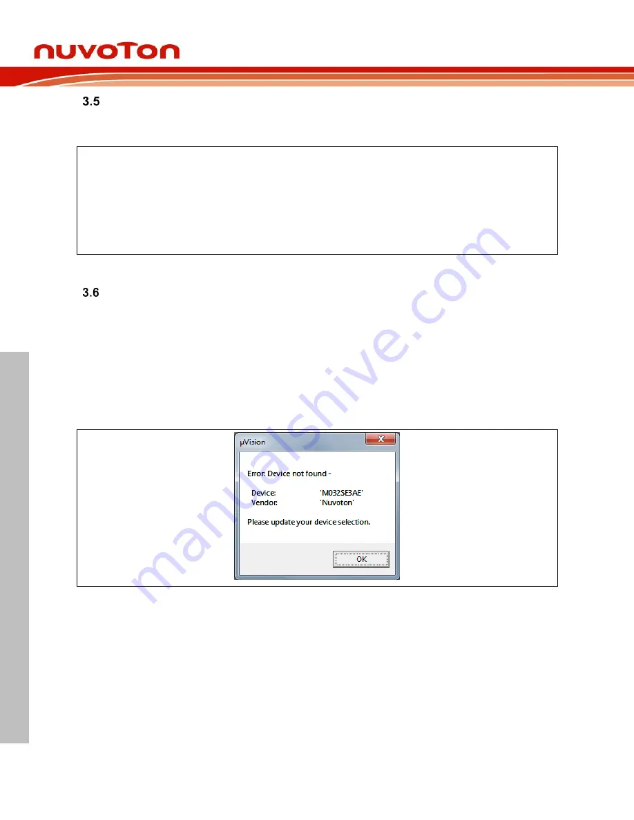 Nuvoton NuMicro M032 Series User Manual Download Page 30