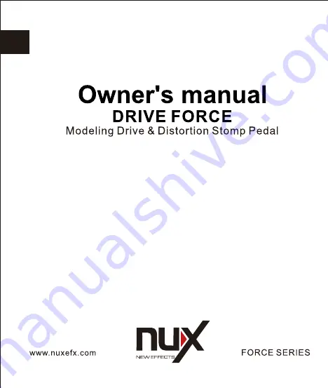 nux Drive Force Owner'S Manual Download Page 1