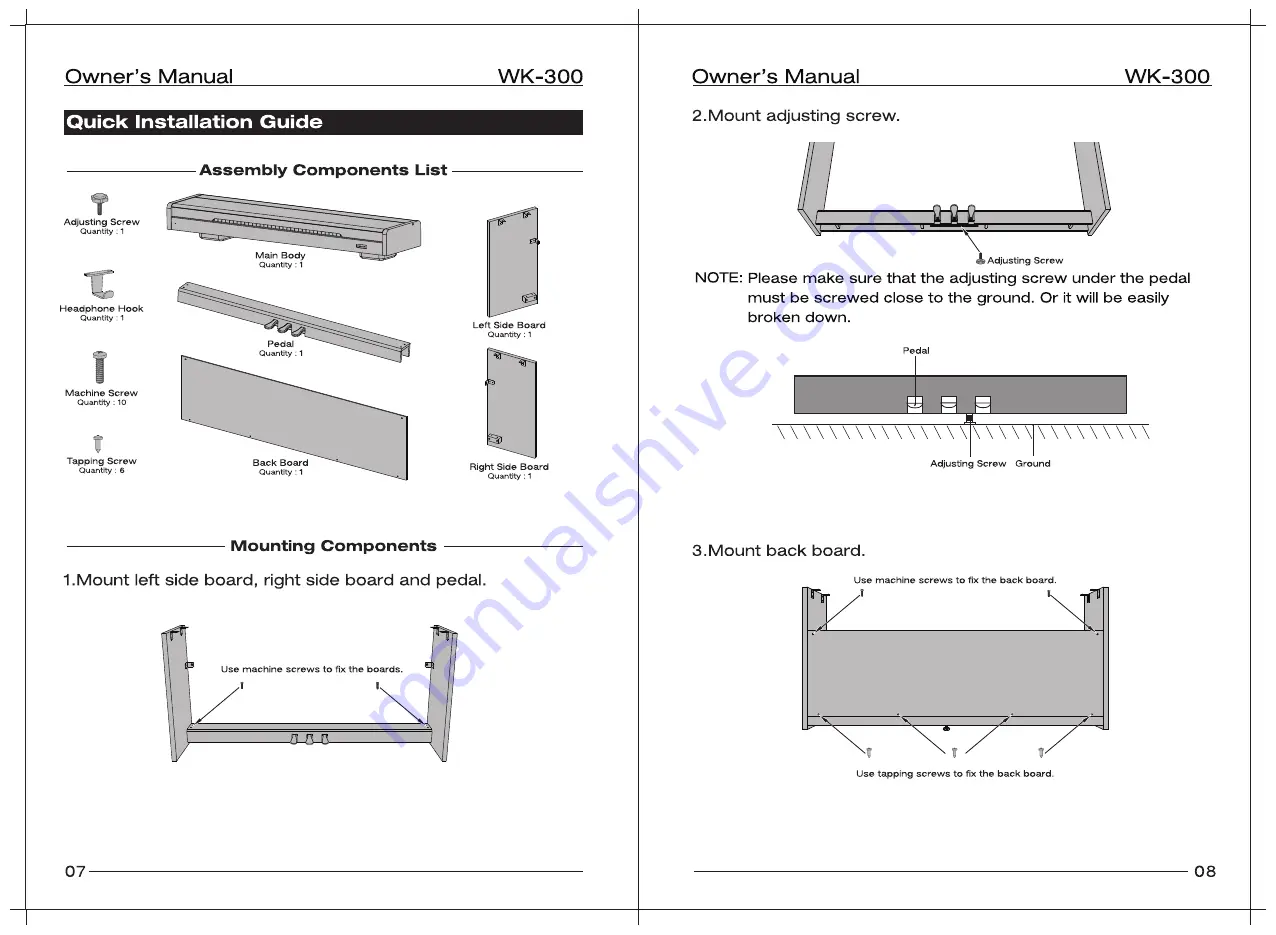 nux WK-300 Owner'S Manual Download Page 5