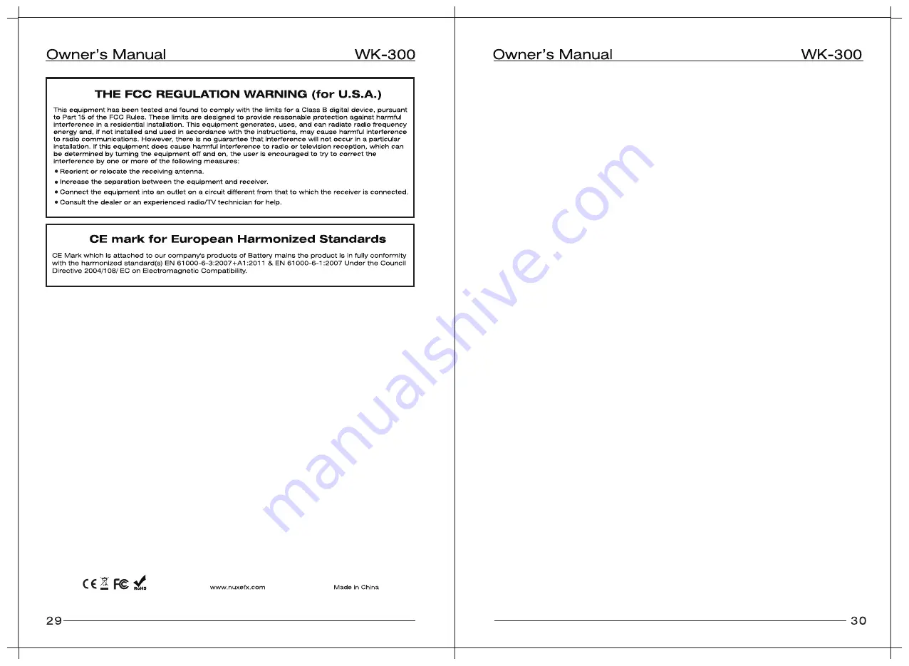 nux WK-300 Owner'S Manual Download Page 16